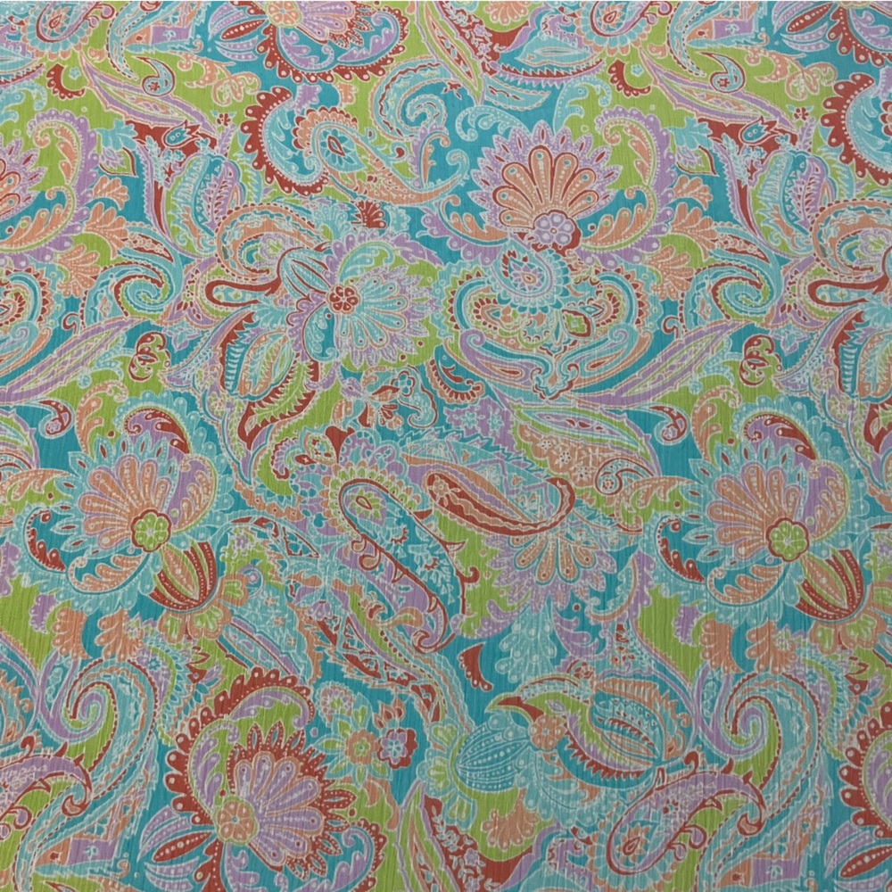Y2K Crazy Horse Aqua Maxi Ruffle Skirt with Pastel Paisley Accents Mermaidcore - Picture 2 of 9